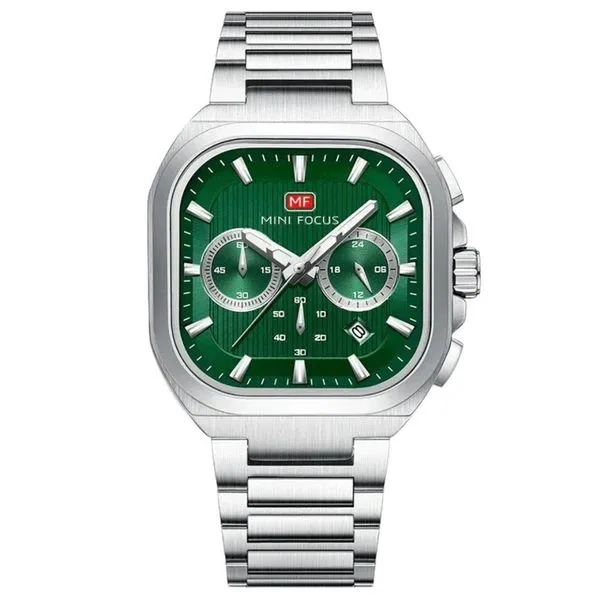 Relógio de Pulso Masculino Luxuoso Multifuncional de Quartzo Analógico Aço Inox Ponteiros Luminosos Prata Mini Focus Relógio Masculino Quartzo Analógico Aço Inox Ponteiros Luminosos Prata Mini Focus