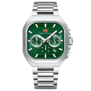 Relógio de Pulso Masculino Luxuoso Multifuncional de Quartzo Analógico Aço Inox Ponteiros Luminosos Prata Mini Focus Relógio Masculino Quartzo Analógico Aço Inox Ponteiros Luminosos Prata Mini Focus