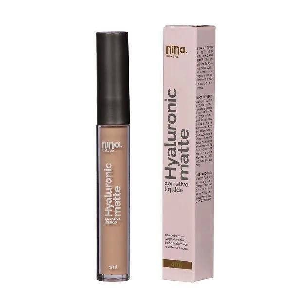 Corretivo Líquido Nina Makeup Hyaluronic Matte Cor 02 CORRETIVO LIQ NINA MAKEUP HYALURONIC MAT