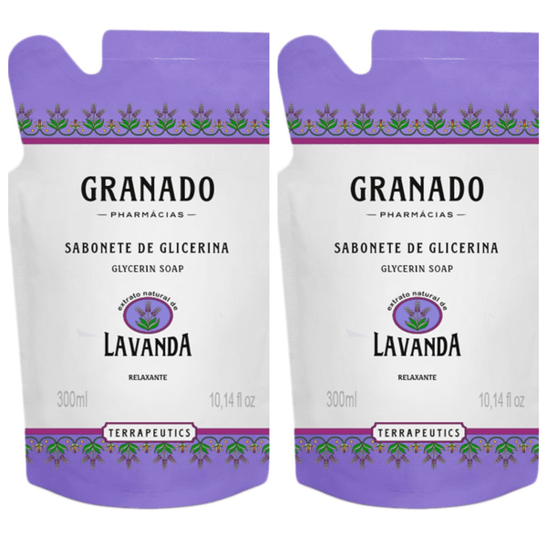 Kit com 2 Unidades de Refil Sabonete Líquido Granado Terrapeutics Lavanda 300ml