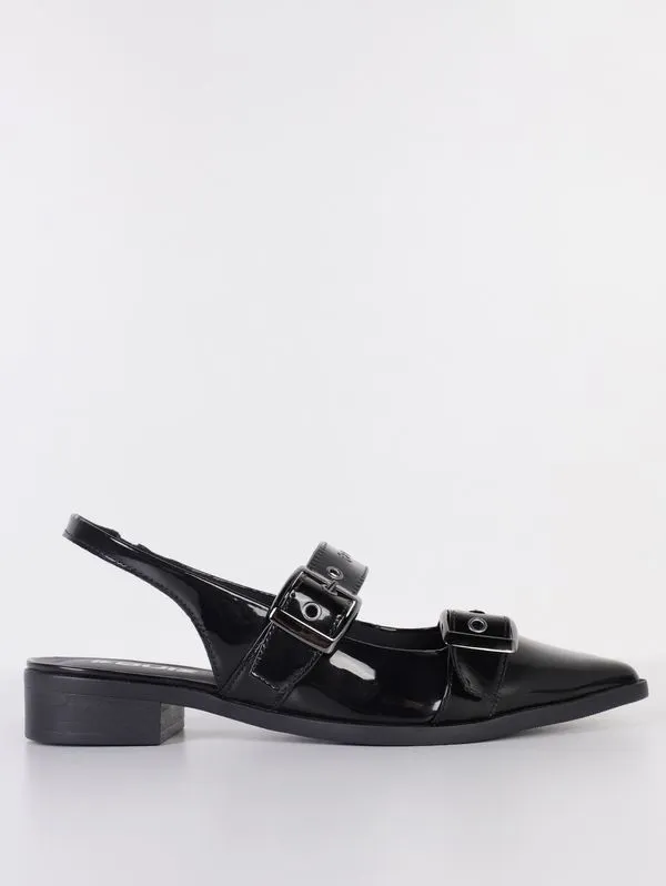 Mule Slingback Verniz Quiz Feminina PRETO 38