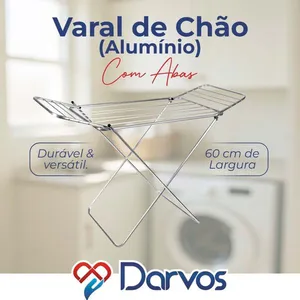 Varal de Chão Alumínio com Abas 138X60cm Darvos