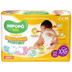 Fralda Shortinho Hipopo Baby Jumbinho XXG 22 Unidades (MP)