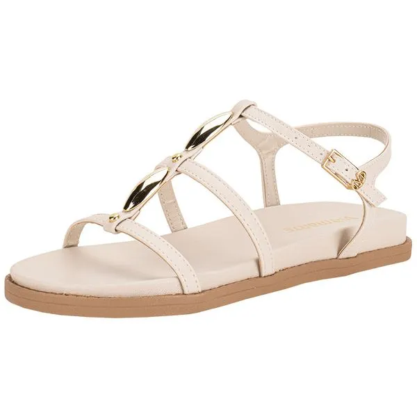Sandália Feminina Flat Via Marte 107031 BEGE 39