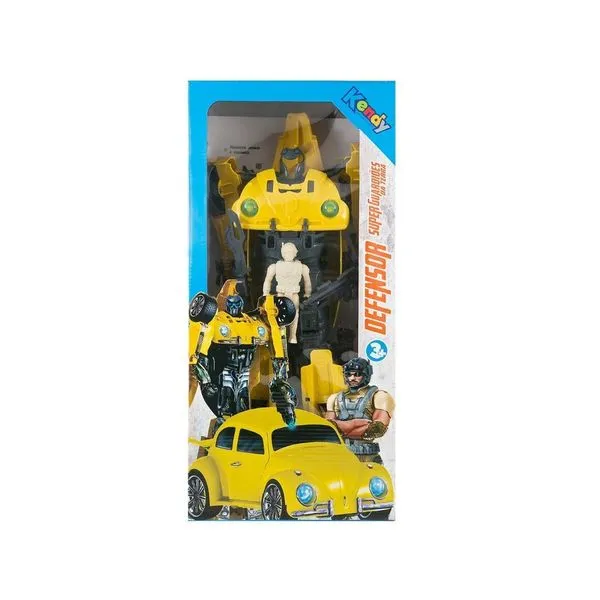 Carrinho Robo Super Guardioes Estimula Criatividade e Habilidades Motoras Amarelo Kendy Brinquedos Carrinho Robo Super Guardioes Educativo Amarelo para Brincadeiras Internas e Externas Kendy