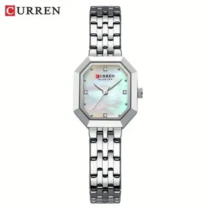 Relógio Feminino de Pulso Analógico com Mostrador Quadrado Prata e Pulseira em Aço Inox Curren Relógio Feminino de Pulso Analógico com Mostrador Quadrado Prata Curren