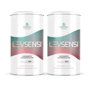 Kit 2 Levsensi Fibra Colágeno Vitaminas 380g Central Nutrition Maçã com Canela