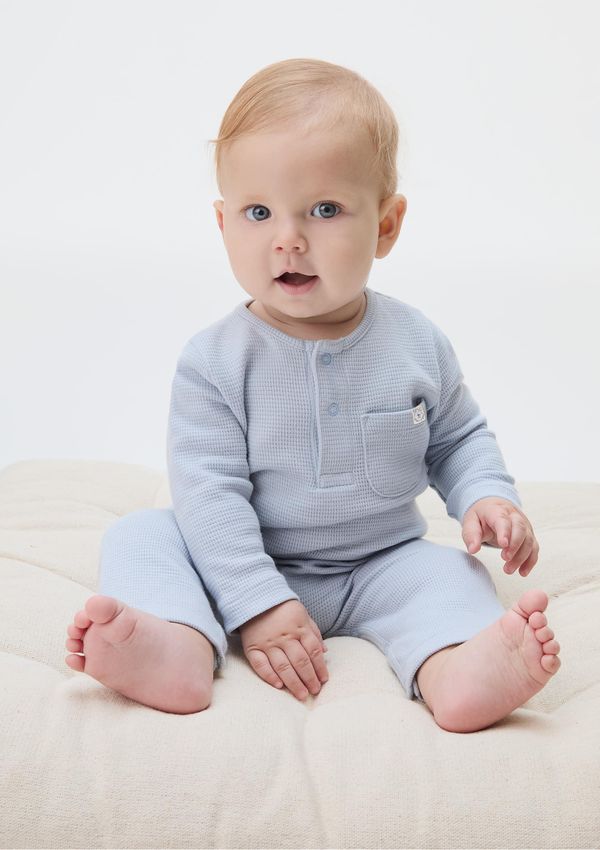 Macacão Manga Longa Bebê Menino - Azul 24M