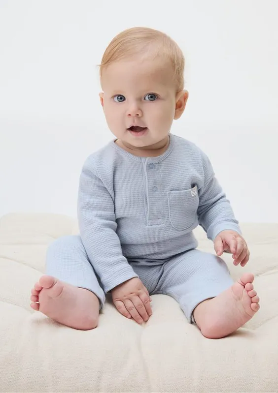 Macacão Manga Longa Bebê Menino - Azul 12M