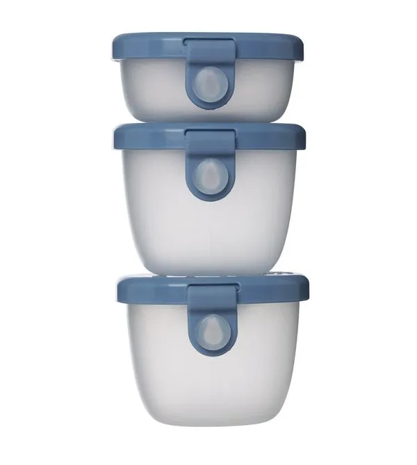 Kit Pote Snack Ocean com 3 unidades Bbox Azul