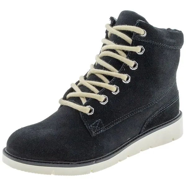 Bota Feminina Coturno Ramarim - 1710101 Preto/camurça 38