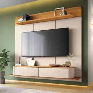 Painel para TV até 70'' Suspenso 180cm HB Móveis Galax | Off White/Cinamomo