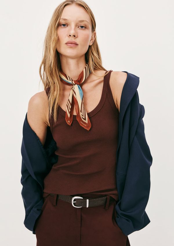 Regata Básica Feminina Slim Rib - Vinho XG
