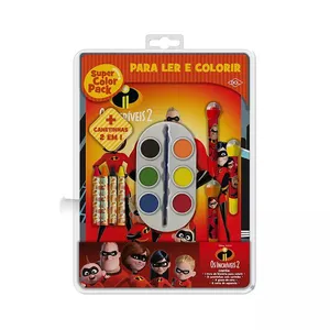 Livro Infantil Dcl Super Color Pack Os Incríveis II para Ler e Colorir