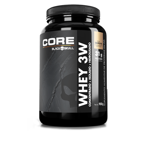Whey 3W Core (WPC, WPI E WPH) - Pote 900g - Black Skull Whey 3W Core - Baunilha - 900g