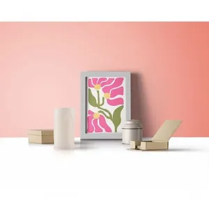 Quadro Decorativo Tulipadelic Retangular 20X30 em Canvas Tipo Caixa com Ou sem Vidro Branco Quadro Decorativo Tulipadelic Retangular 20X30 Tipo Caixa com Ou sem Vidro Branco
