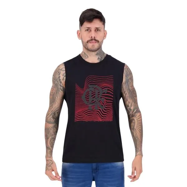 Camiseta Regata Masculina Flamengo Braziline Alvoroço Preto G (MP)