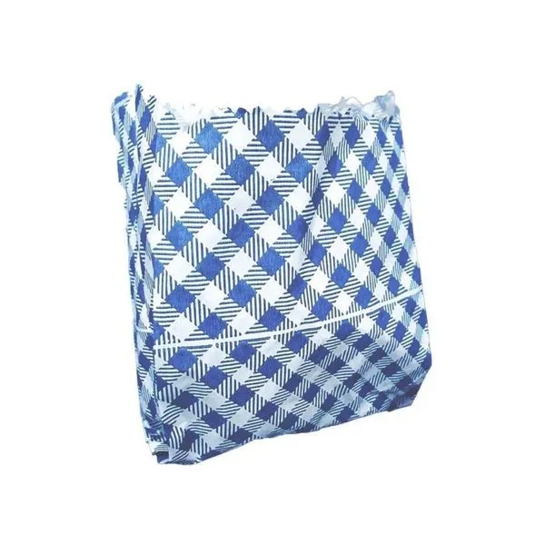 Saquinho De Papel Xadrez Azul Escuro 10,5cm X 14cm - 50 Un