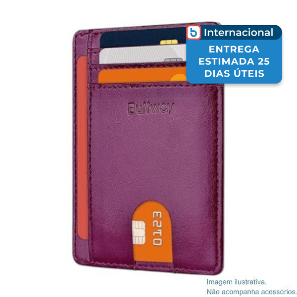 Porta-Cartão Buffway Slim Com Bloqueio RFID Roxo A-MBI