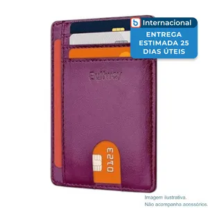 Porta-Cartão Buffway Slim Com Bloqueio RFID Roxo A-MBI