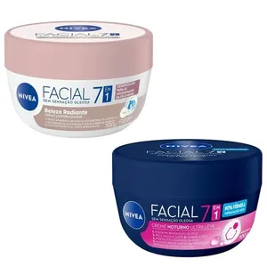 Kit Creme Hidratante Facial Nívea Noturno e Creme Hidratante Facial Nívea Pele Negra 100g