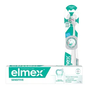 Kit Elmex Sensitive Pasta de Dente Professional Dentes Sensíveis 110g + Escova Dental Ultramacia 1 Unidade