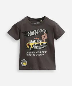 camiseta de algodão infantil hot wheels cinza 4