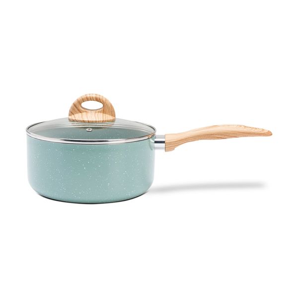 Panela de Indução com Tampa Brinox Antiaderente Ceramic Life Botanika Ø16 cm 1,4 Litros Verde
