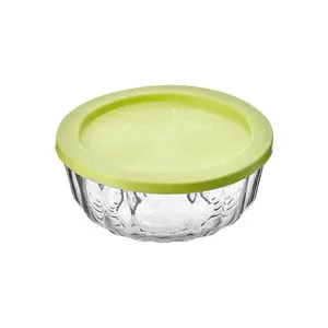 Saladeira Oceani 900ml Vidro Transparente Com Tampa Plástica Sortida 7x16cm 1250 - Vitazza