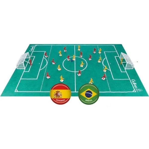 Futebol de Botão Club 2 Brasil X Espanha com Campo em TNT e Maleta Gulliver Futebol de Botão Club 2 Brasil X Espanha com Maleta Gulliver