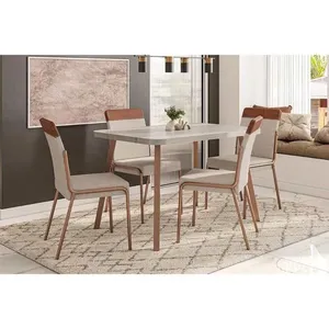 Mesa Sala Jantar Stellar 120cm+ 4 Cadeiras Duo Rose Carraro