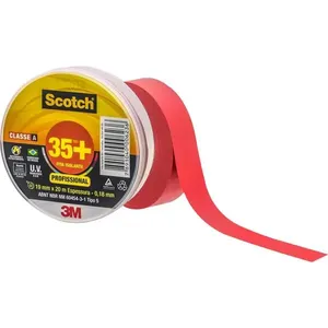 Fita isolante vermelho 19 mm x 20 m Scotch 35+ HB004482541 - 3M