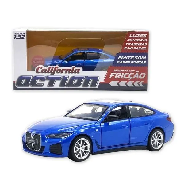 Carro Miniatura Metal Bmw I4 M50 1:32 Action C- Som E Luz