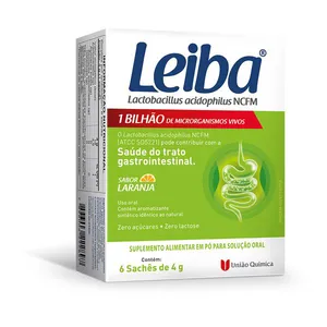 Leiba 200 Milhões de Micro-organismos Sabor Laranja Granulado 6 Sachês 4g