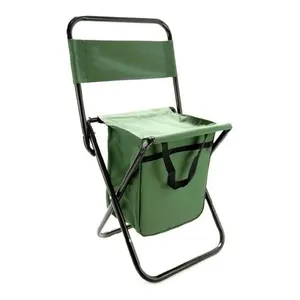 Cadeira Camping Com Bolsa Organizador Dobravel Banqueta Portatil Mochila Pesca Praia Banquinho Porta Objetos