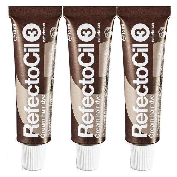 Kit Tintura Creme Refectocil Castanho Natural 3.0 - 3 Unidades