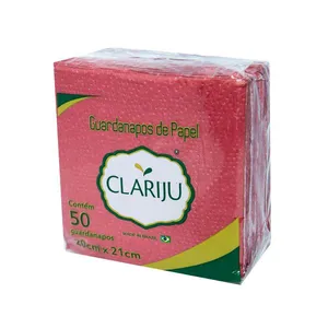 Guardanapo Liso Clariju om 50 Unidades Vermelho