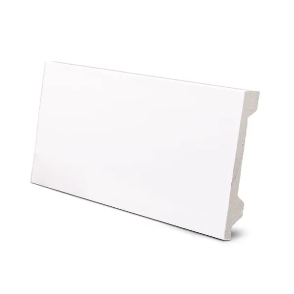 Rodapé de Poliestireno Branco Liso 240x7x1,5cm para Acabamento de Piso e Parede Finottato Rodapé Poliestireno Branco Liso 240x7x1,5cm para Acabamento Finottato