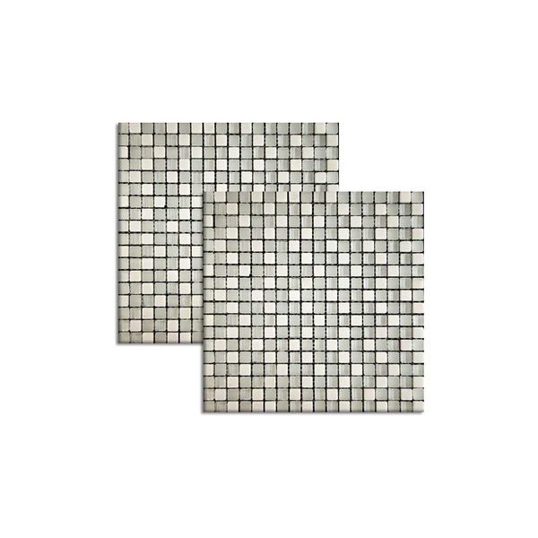 Pastilha de vidro 1,5x1,5cm placa 30x30cm light Crystalcor