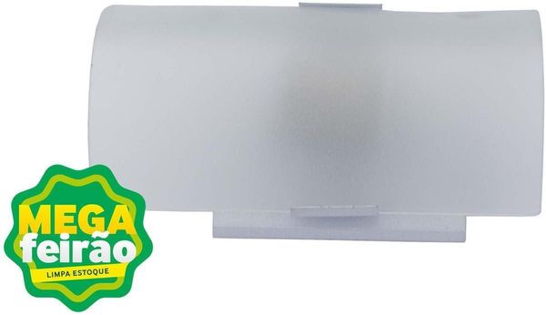Arandela 1 Lâmpada Sobrepor Telha Vidro Até 100W Alumínio Jm 608-Fos Branco Bivolt