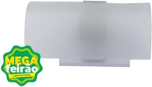 Arandela 1 Lâmpada Sobrepor Telha Vidro Até 100W Alumínio Jm 608-Fos Branco Bivolt