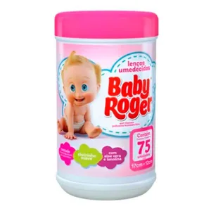 Lenço Umedecido Pote Rosa Baby Roger 75 Unidades
