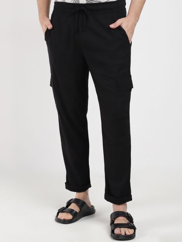 Calça Linho Cargo Masculina PRETO P