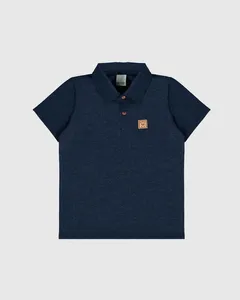 Camisa Polo Infantil Menino Etiqueta Peitoral Brave Malwee Kids Azul - 12