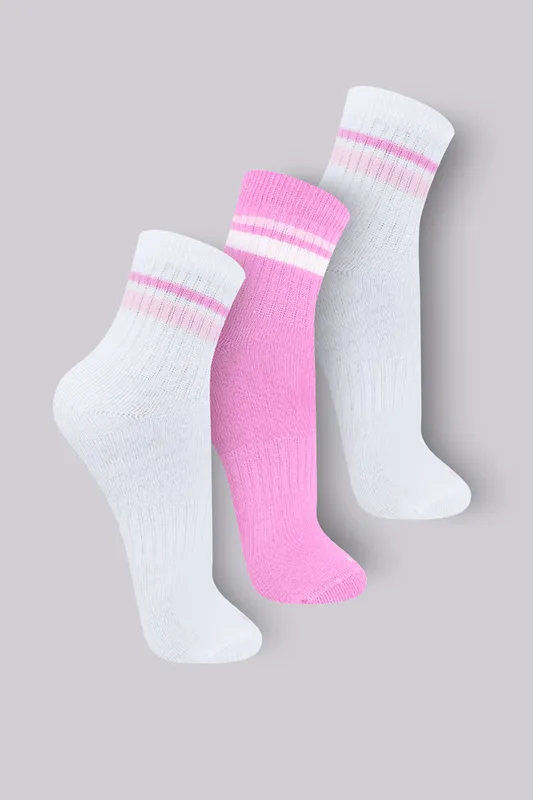 Kit com 3 Meias Infantil Trifil Cano Médio Básica Tamanho: 27 a 30 | Cor: Sortida
