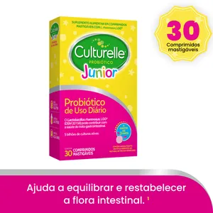 Culturelle Probiótico Júnior 5 Bilhões UFC Sabor Frutas Vermelhas 30 Comprimidos Mastigáveis