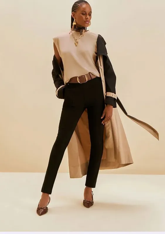 Calça Morena Rosa Skinny Alta Preto 46