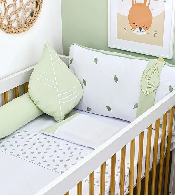 Kit Berço Folhagem com 7 peças Verde