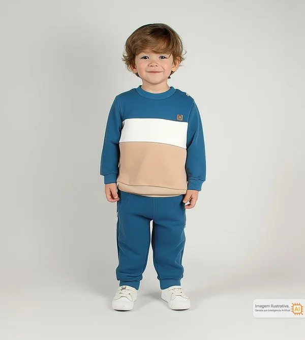 Conjunto Moletom Boy Azul - 1