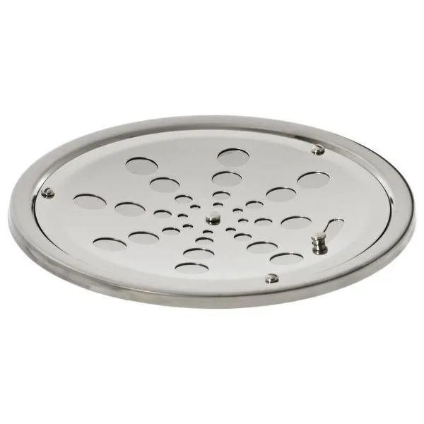 Ralo Grelha Inox Redonda 10cm Polida Com Caixilho Com Fecho - ESTILMAX